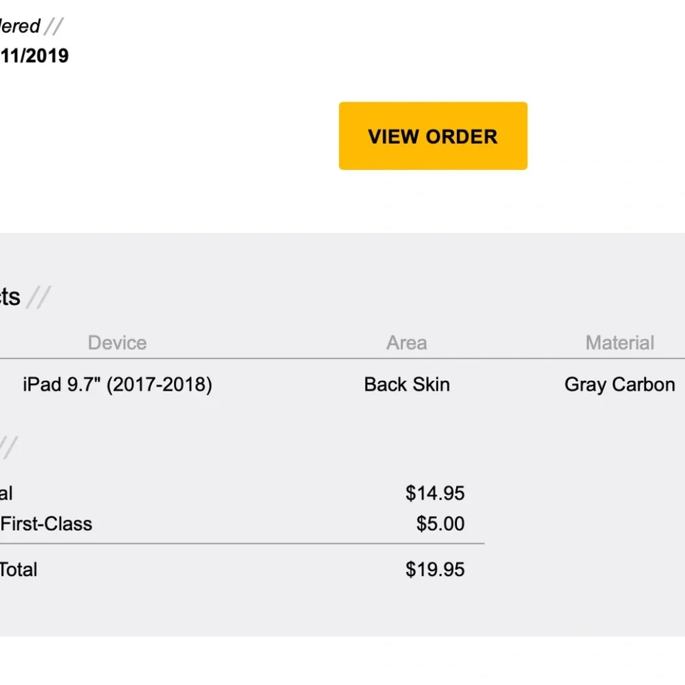 NWT: iPad SKIN by dbrand Grey Carbon Fiber for iPad 9.7